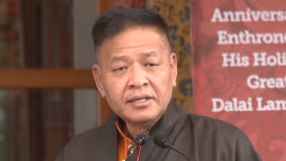 Sikyong Penpa Tsering at 86th enthronement anniversary celebrations of the 14th Dalai Lama, Dharamshala (Photo/ANI)