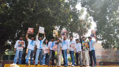 Visual from the protest (Photo/ANI)