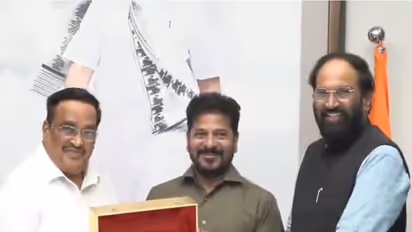 Revanth Reddy with CR Patil (Photo/ANI)