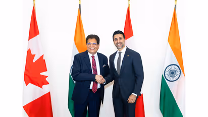 Union Minister Piyush Goyal with Canada’s Minister of International Trade, Maninder Sidhu (Photo/X@PiyuhGoyal)