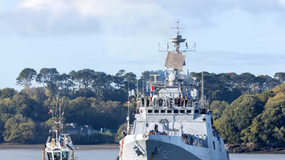 INS Trishul arrives at Plymouth, UK for exercise Konkan 2026 (Photo/PIB)