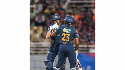 Shubman Gill (L) and Sai Sudharsan of GT in IPL 2026. (Photo/ANI)