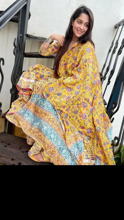 कॉटन अनारकली सूट