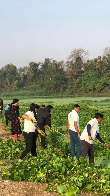 Gaurav responsibly cleans rivers with the help of his dedicated team.