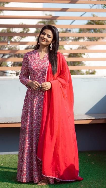 कॉटन अनारकली (Cotton Anarkali Kurta Set)