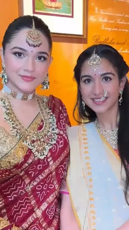 राधिका मर्चेंट का गुजराती बहू लुक