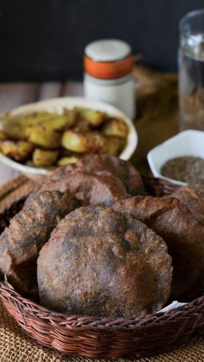 Kuttu ki poori or Buckwheat flour poori