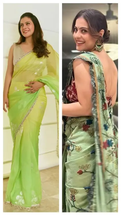 50 में लगेंगी 25 वाली फैशनिस्ता,हरियालीतीज में चुनें Kajol सी 9 Saree