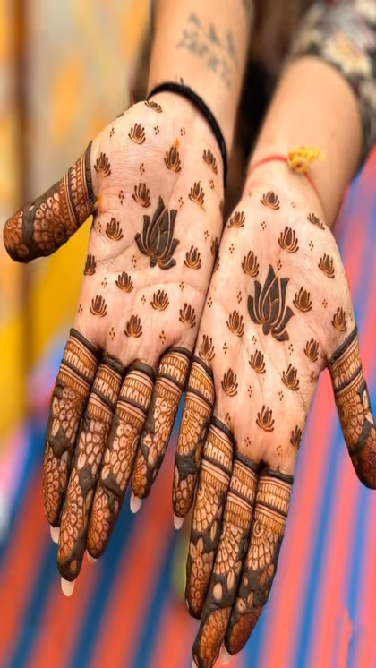 लोटस मेहंदी डिजाइन