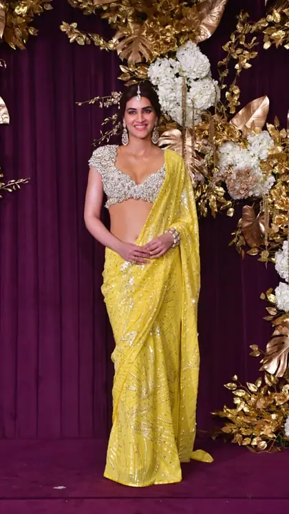 Kriti Sanon's Yellow Shimmer Saree