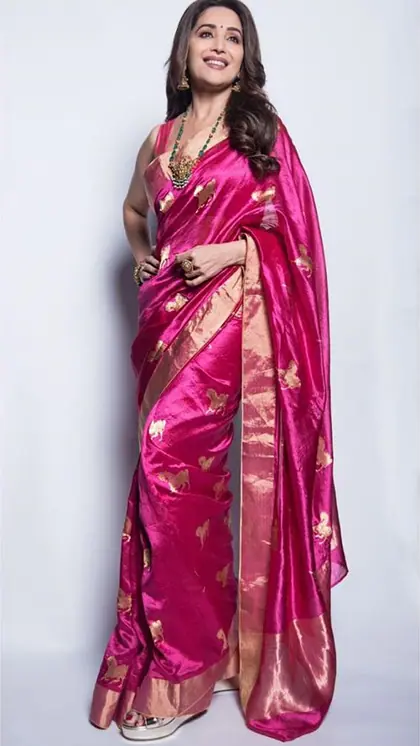Madhuri Dixit's Pink Saree Look