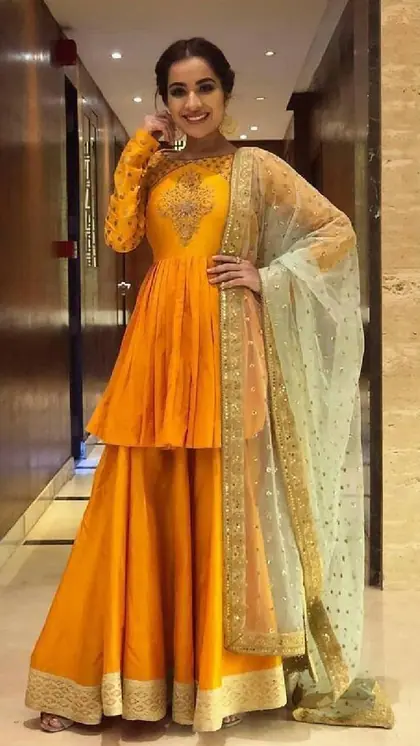 3. Full Sleeve Anarkali with Sharara