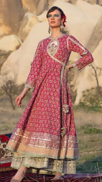 1. Angrakha Anarkali Sharara Set