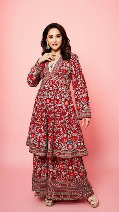 PHOTOS: Madhuri Dixit's 5 trendy suit styles for wedding season | Asianet  Newsable