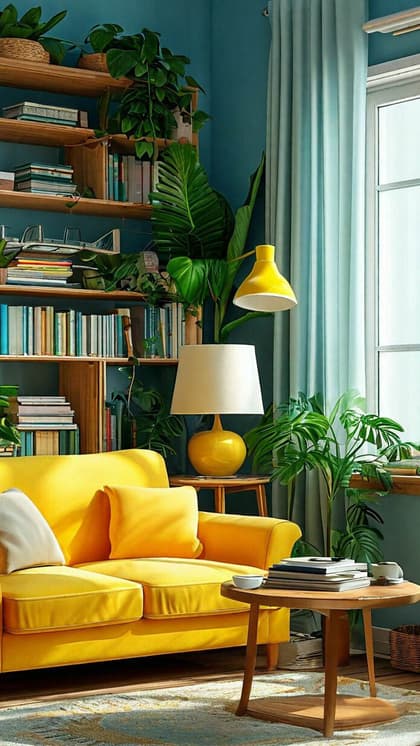 Decorate the corner with artificial plants