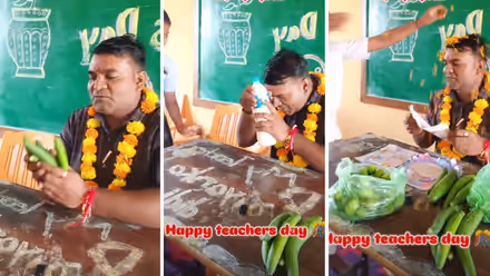 'These Are Not Just Gifts, They Are Love': Teacher Touches Students' Simple Presents To His Forehead In Viral Video