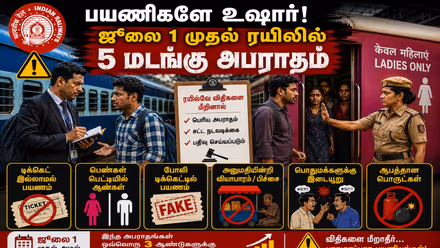 ரயிலில் டிக்கெட் எடுக்காதவர்கள், லேடீஸ் கோச் ஆண்களுக்கு ஷாக்! ஜூலை 1 முதல் 5 மடங்கு அபராதம்!