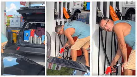 Panic Buying Hits Australia! Viral Video Shows Man Hoarding Petrol Amid Oil Crisis Fears (WATCH)