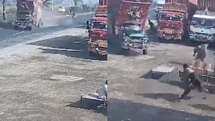 Speeding Truck Crashes Into Dhaba: पाकिस्तानमध्ये भरधाव ट्रक थेट ढाब्यात घुसला, थरारक व्हिडिओ व्हायरल