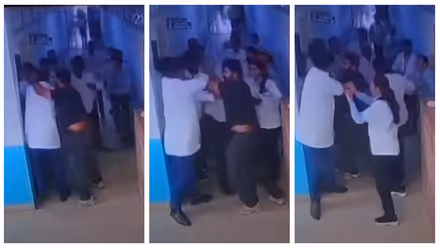 Teacher Assault : क्लासमध्ये उभं का केलं? बापाची कॉलेजमध्ये घुसून शिक्षकाला मारहाण; बीडमधील घटनेचं CCTV व्हायरल
