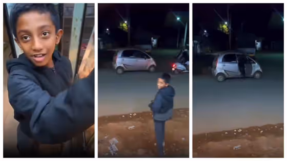 രാത്രി, നാനോ കാറുമെടുത്ത് കടയിൽ സാധനം വാങ്ങാനെത്തിയത് പത്ത് വയസുകാരൻ; അച്ഛനമ്മമാരെ അറസ്റ്റ് ചെയ്യണമെന്ന് നെറ്റിസെൻസ്