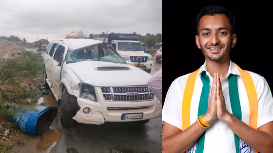 ದಾವಣಗೆರೆ ಶಾಸಕ ಸಮರ್ಥ ಶಾಮನೂರು ಕಾರು ಭೀಕರ ಅಪಘಾತ; ಓವರ್ಟೇಕ್ ಮಾಡುವಾಗ ಅನಾಹುತ