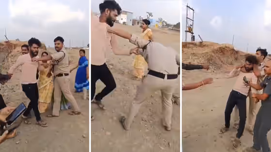 Police Reached to Settle Husband-Wife Dispute, Viral Video Shows Fight Breaking Out Instead (WATCH)