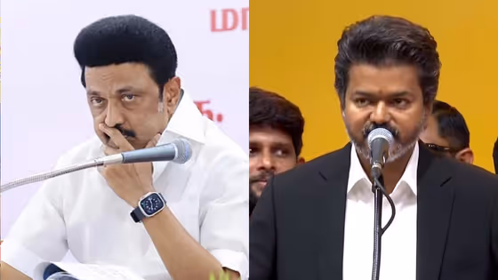 വിജയ്യുടെ സത്യപ്രതിജ്ഞയ്ക്ക് പിന്നാലെ തമിഴ്നാട്ടിൽ വിവാദം; തമിഴ്തായ് വാഴ്ത്ത് അവഗണിച്ച് വന്ദേമാതരം ചൊല്ലി, വിമർശിച്ച് ഡിഎംകെയും സിപിഐയും