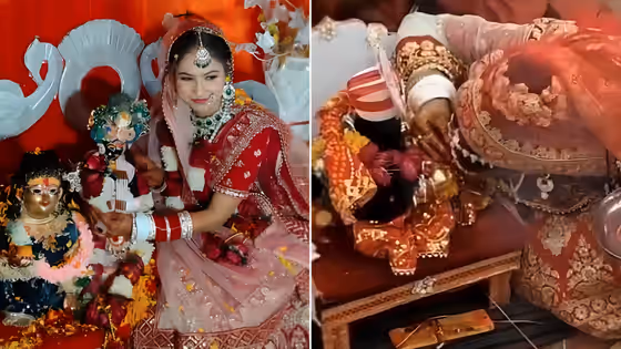 'He Chose Me': UP Woman Marries Lord Krishna Idol After Receiving Gold Ring as Prasad (WATCH)