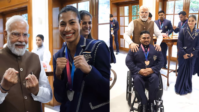 बॉक्सिंग एक्शन से लेकर प्यार भरी थपकी तक, CWG 2026 मेडलवीरों के साथ PM मोदी का खास अंदाज