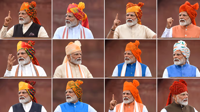 15 August PM Modi Look: कभी बंधनी तो कभी तिरंगा, हर साल की पगड़ियों में दिखा देसी अंदाज