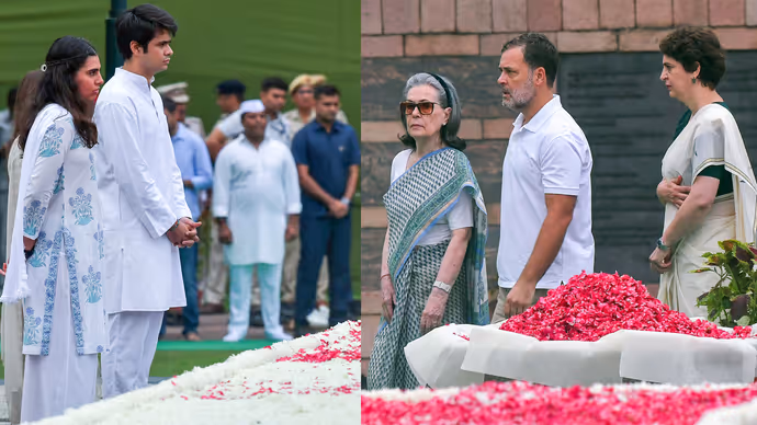 नाना राजीव गांधी को श्रद्धांजलि देने पहुंचे रेहान-मिराया, वीरभूमि से सामने आईं गांधी परिवार की 12 भावुक तस्वीरें