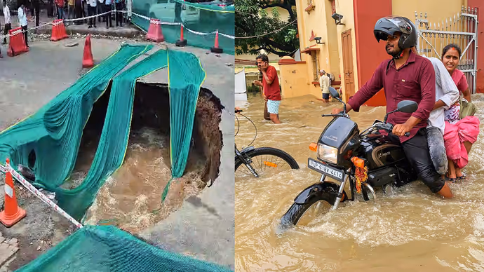 Flood Pics: बनारस से दिल्ली-गुरुग्राम तक बारिश से मचा हाहाकार, 10 तस्वीरों में तबाही का मंजर