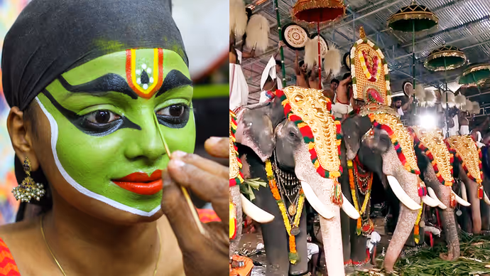 Onam 2026 Photos: कहीं सजे हाथी तो कहीं खिले फूलों के पूकलम, 10 तस्वीरों में देखें ओणम के रंग