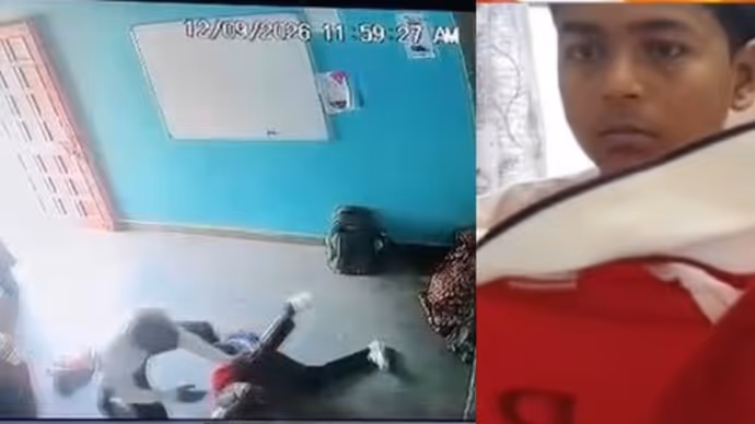 Neemuch School 9 PHOTO: खाना खाते छात्र को थप्पड़, लातें और धमकी! CCTV में कैद प्रिंसिपल की करतूत