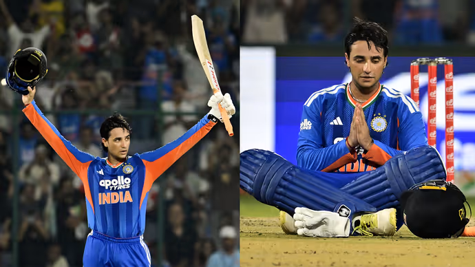 IND vs AFG: सेंचुरी ठोकने के बाद मैदान पर यूं नजर आया 'शर्माजी का बेटा' 10 PHOTO में अभिषेक का जश्न