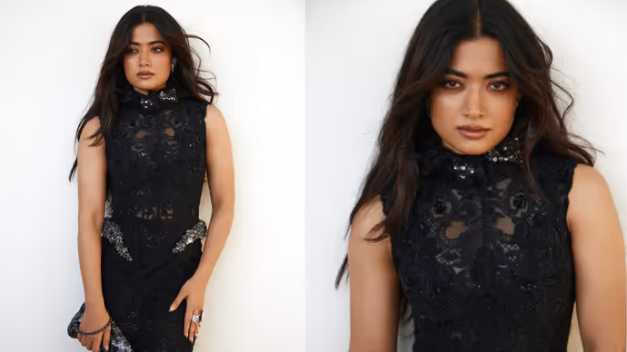 Rashmika Mandanna ने मिलान में बिखेरा ग्लैमर, ब्लैक गाउन में दिखा स्टनिंग Photos