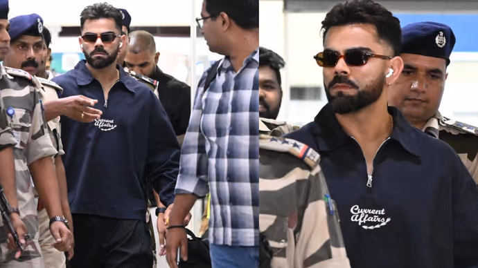 Virat Kohli New Look: केरल पहुंचते ही छाए विराट कोहली, ब्लैक लुक में लगे कूल डूड