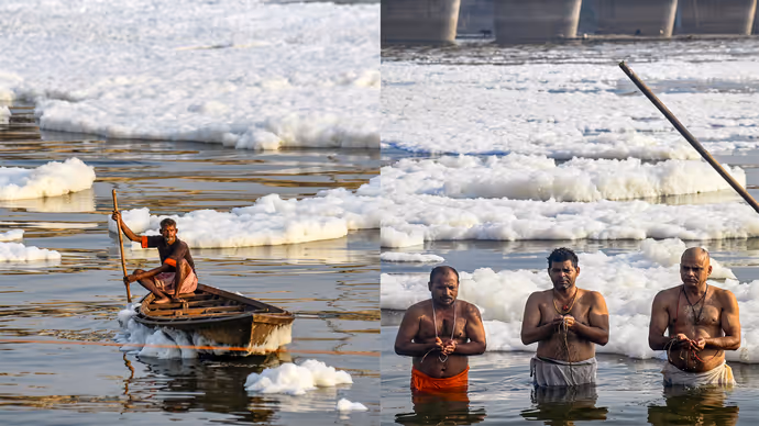 'जहरीली' यमुना की 8 PHOTO: एक तरफ सफाई अभियान दूसरी ओर यमुना का ये हाल देख चौंक जाएंगे!
