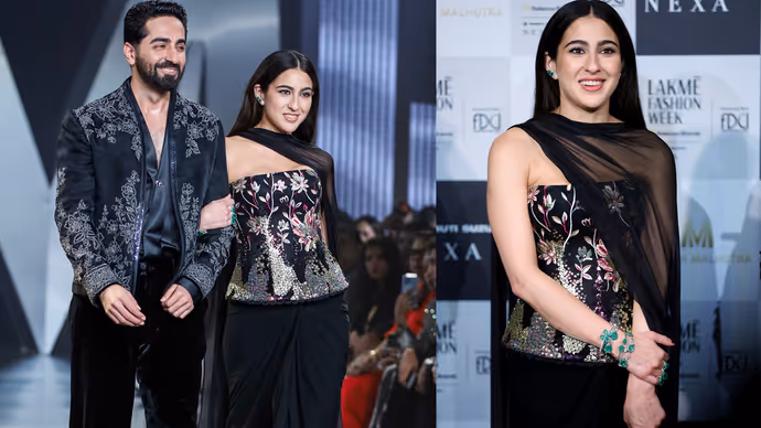 Lakme Fashion Week की 10 तस्वीरें: ब्लैक आउटफिट में कहर ढाती दिखीं सारा, आयुष्मान भी बने शोस्टॉपर
