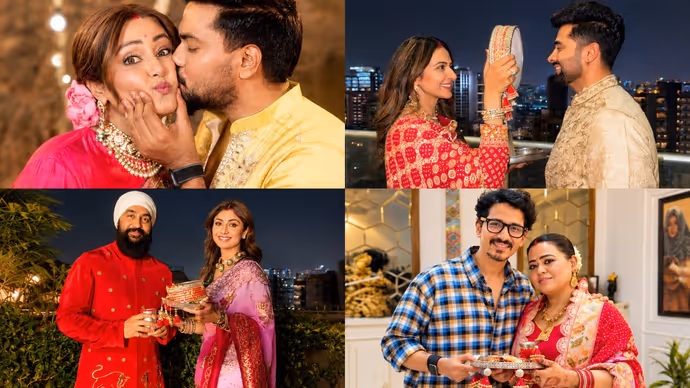 बॉलीवुड से TV तक सितारों ने मनाया करवा चौथ, शिल्पा शेट्टी से हिना खान तक की तस्वीरें वायरल