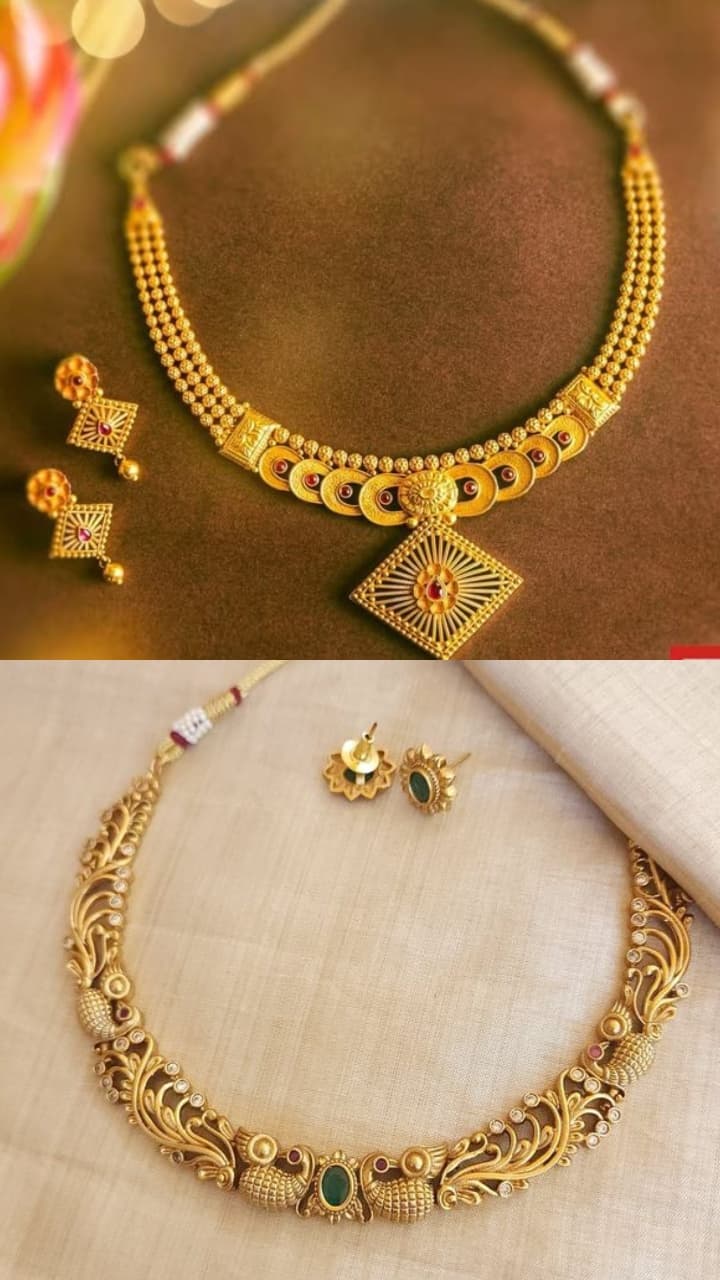 గ్రాముల్లోనే గోల్డ్ నక్లెస్ డిజైన్లు...ఒక లుక్కేయండి