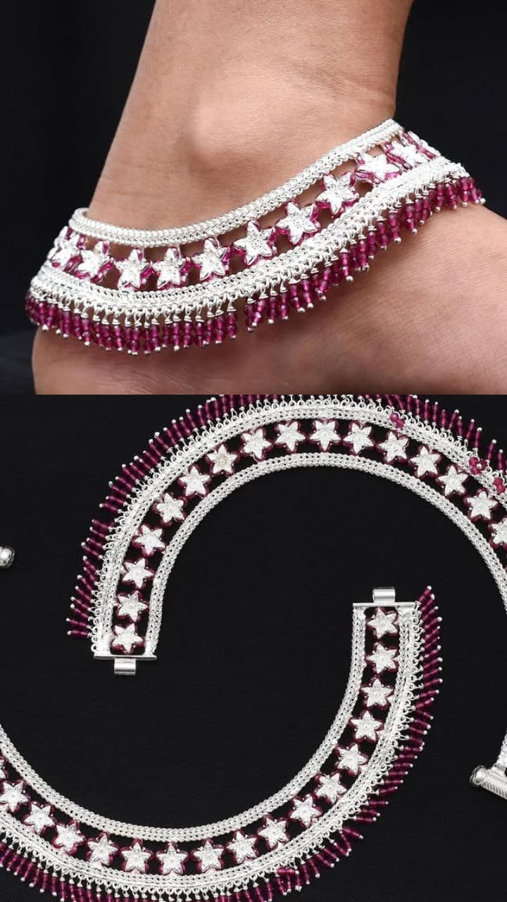 Beads Work Pajeb Payal: रंग बिरंगे मोतियों से सजी पाजेब, खूबसूरती के ...