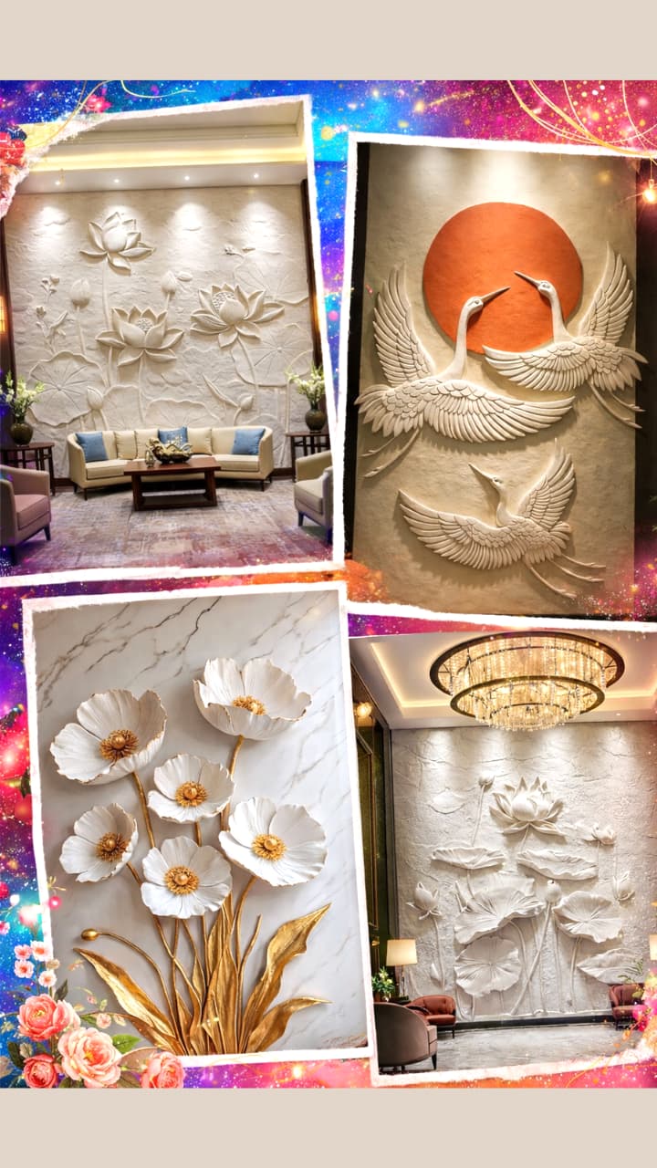 पुट्टीने बनवा भिंतीवर आकर्षक डिझाइन्स | Creative Wall Putty Texture ...