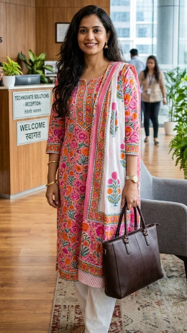 ऑफिसवेअरसाठी ५०० रुपयांत ट्रेन्डी कॉटन सूट