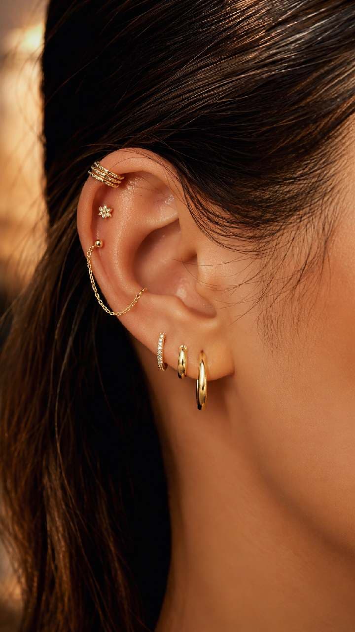 7 Gold Earrings For Your Upper Ear | Asianet Newsable