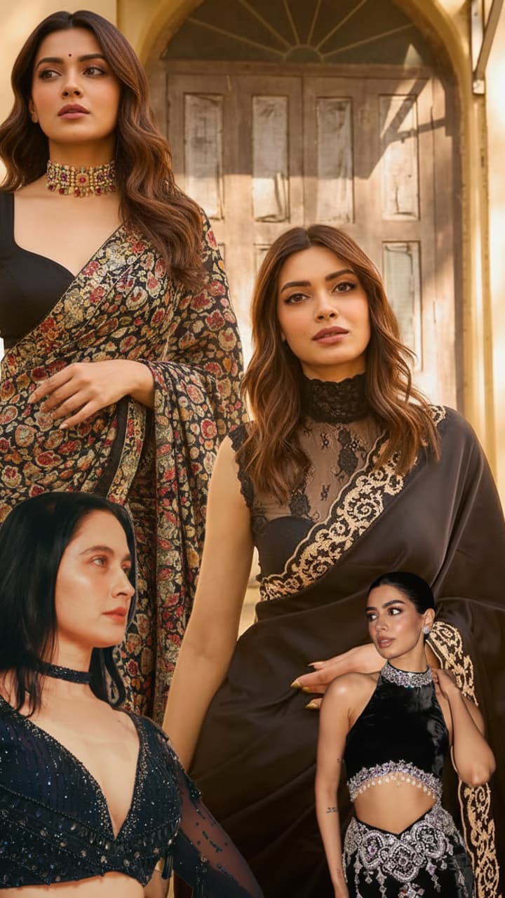 Black Blouse: एलिगेंस का दूसरा नाम, 2026 के ब्लैक ब्लाउज डिजाइन | Black ...