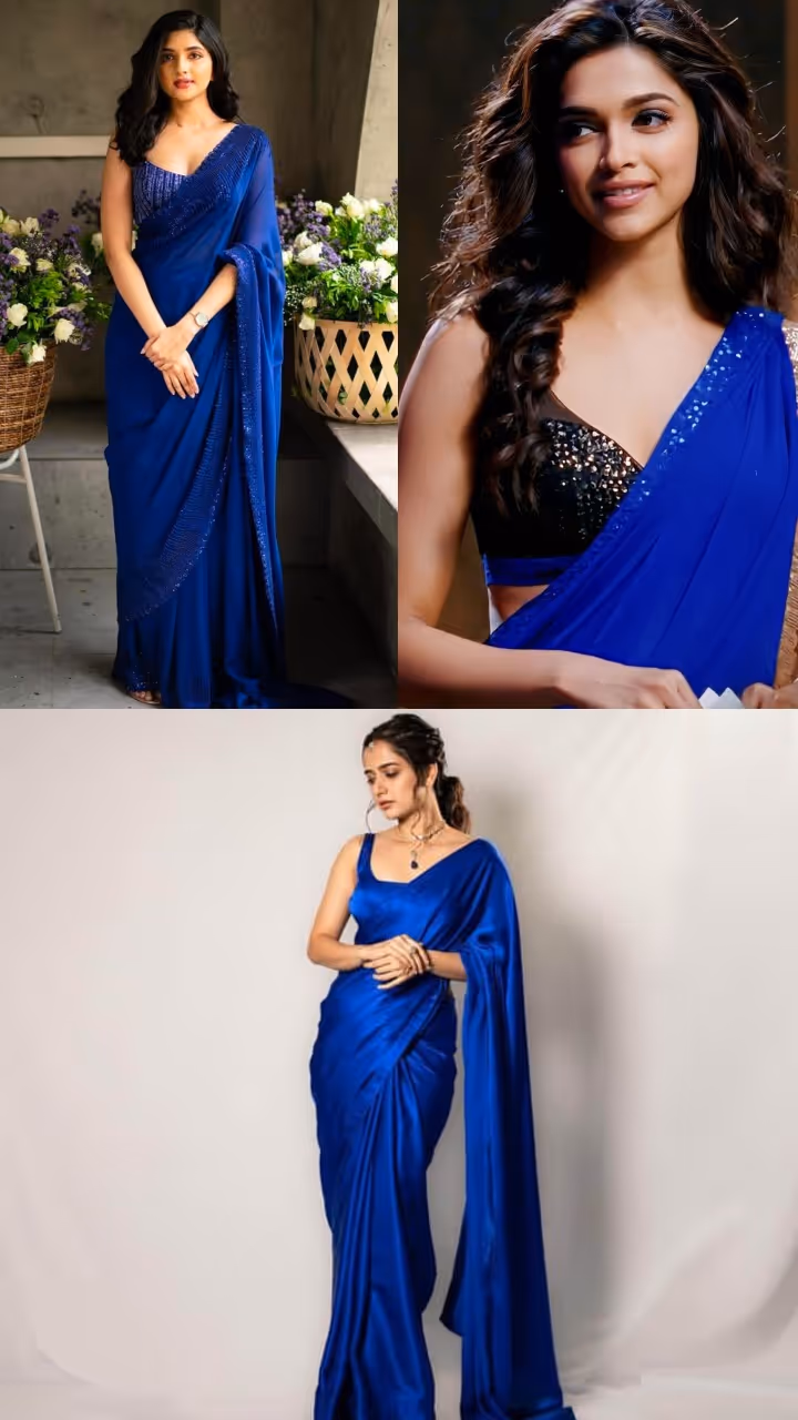 deepika in blue dress Deepika Arora - Puff Sleeve Blue Dress main image 0