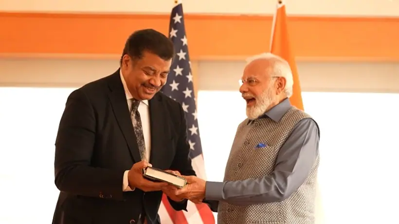 Narendra Modi with Neil degrasse Tyson
