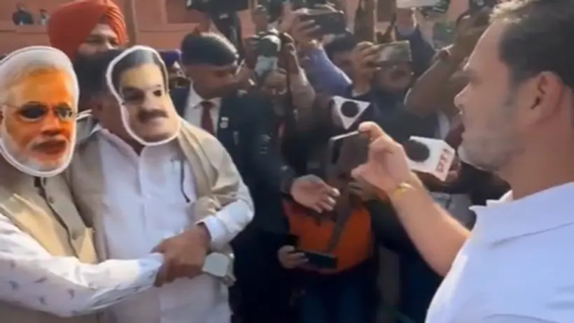 Rahul Gandhi mock interview over Adani issue 